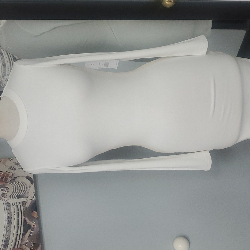 NWT SPIRITUAL GANGSTER WHITE RIBBED LOVE IS THE ANSWER BODYCON LONG SLEEVE